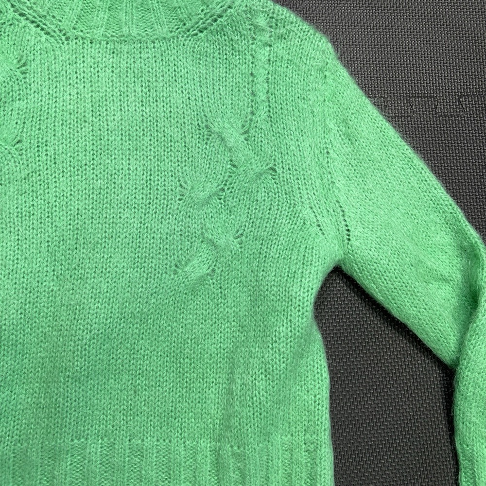 ALYSI Mohair blend Made in Italy Size Med Turtle neck Sweater Green - Picture 4 of 16